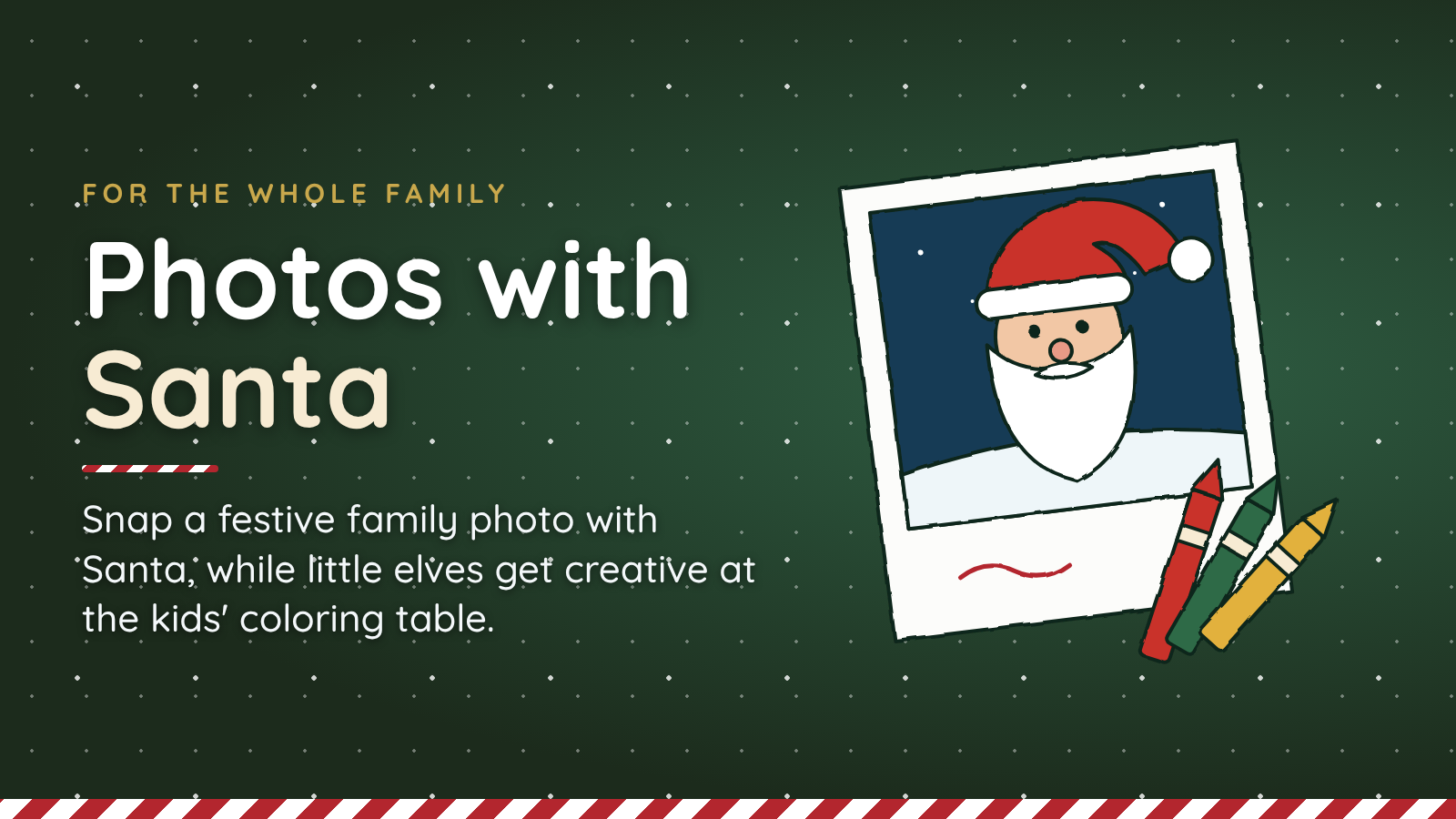 Photos with Santa and a coloring table for kids